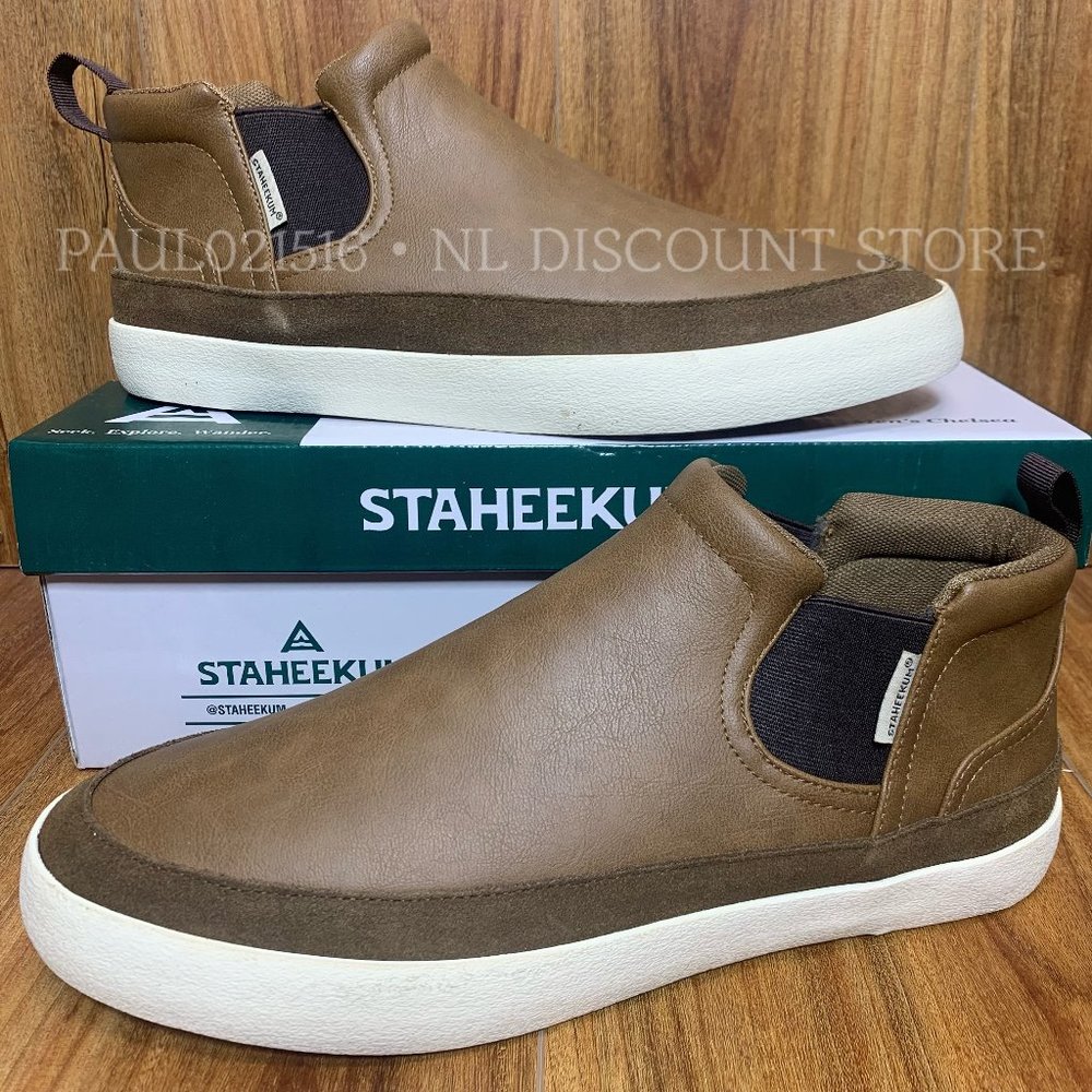STAHEEKUM Men's Chelsea Shoes, Brown